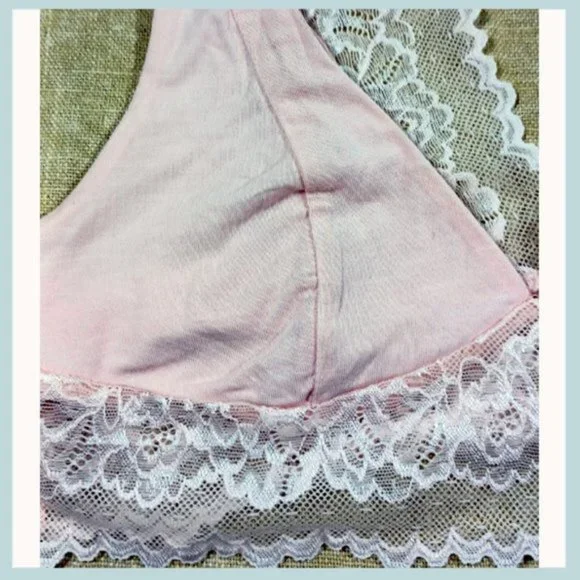 Free People Solid Lace Bralette - Pink, Free People Pink Lace Bralette Size XS - Picture 9 of 10